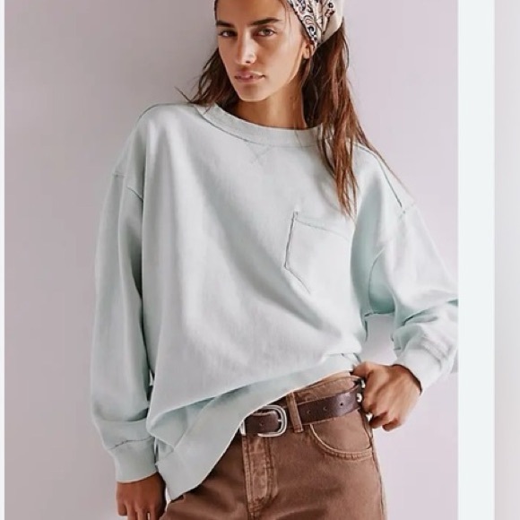 We The Free Tops - NWT sz S Free People We the Free Wallace Pullover sweatshirt in Sea Mist